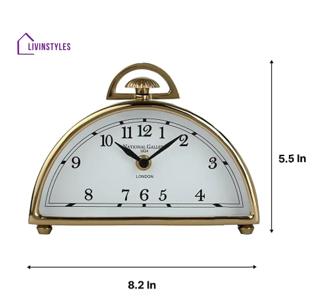 Luna Desk Clock In Gold