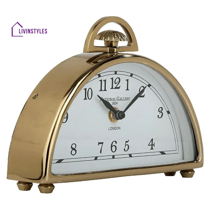 Luna Desk Clock In Gold