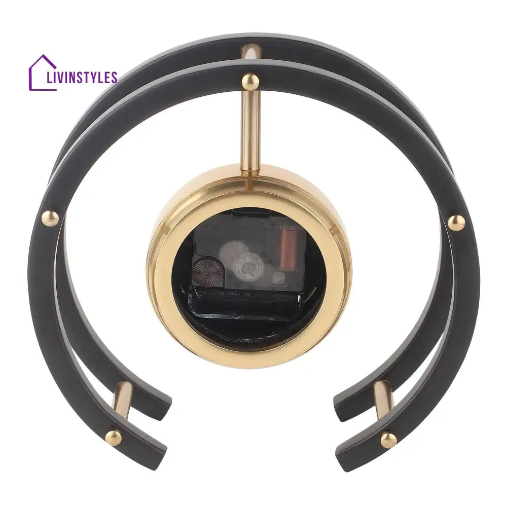 Luna Serenade Table Clock In Gold & Black