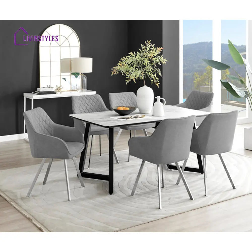 Lustre Stainless Steel Dining Table Set