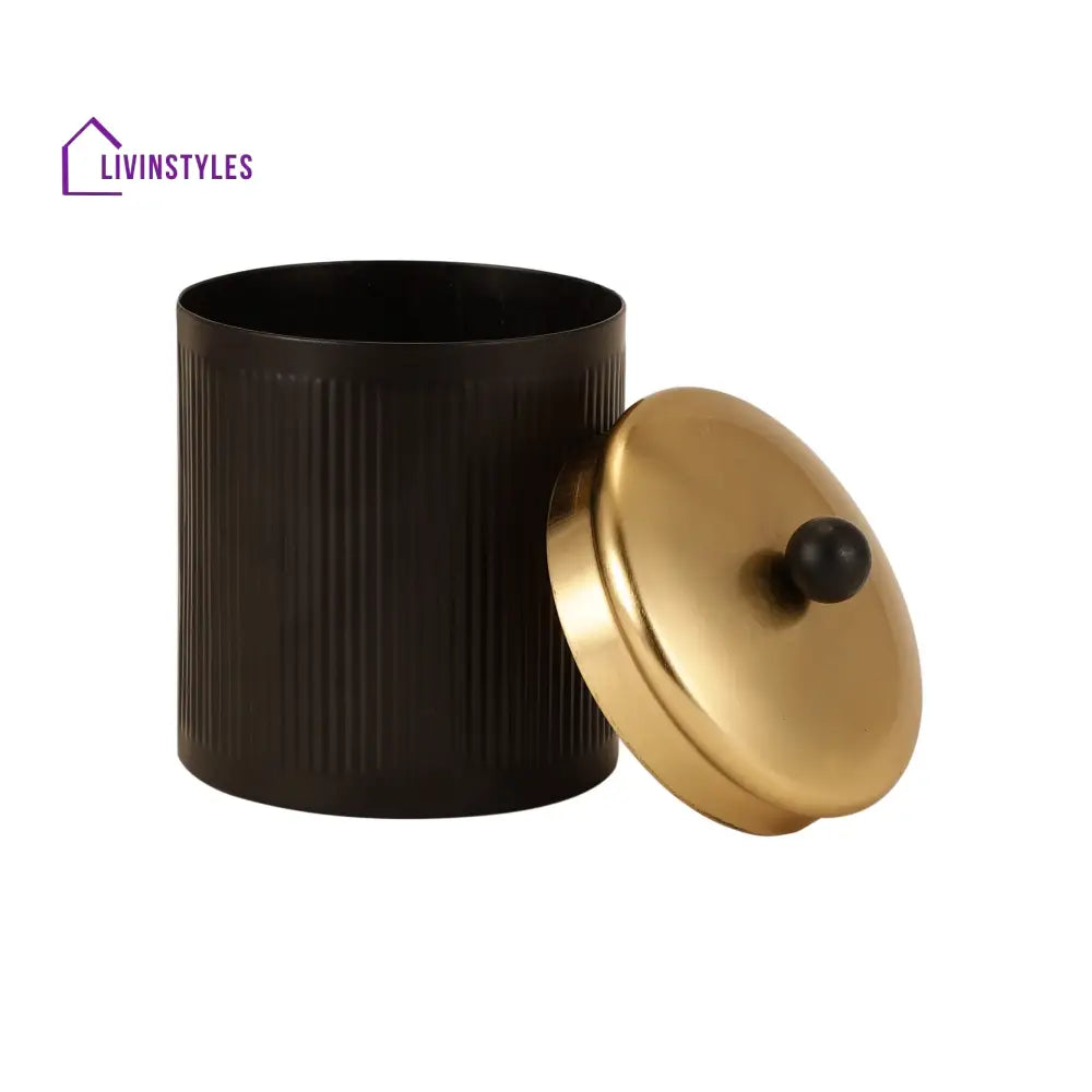 Luxora Cylindrical Box In Black Storage