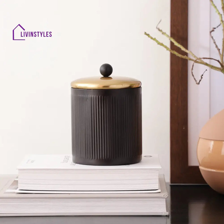 Luxora Cylindrical Box In Black Storage