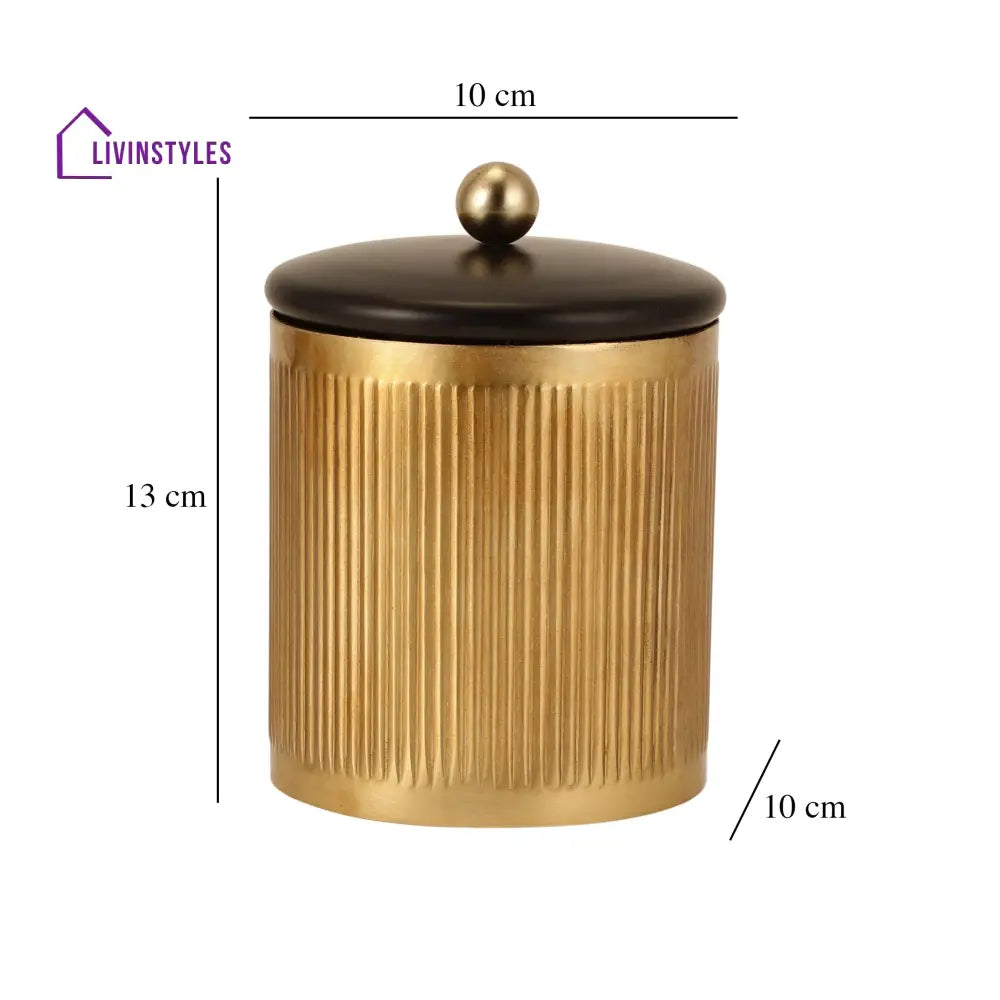 Luxora Cylindrical Box In Gold Storage