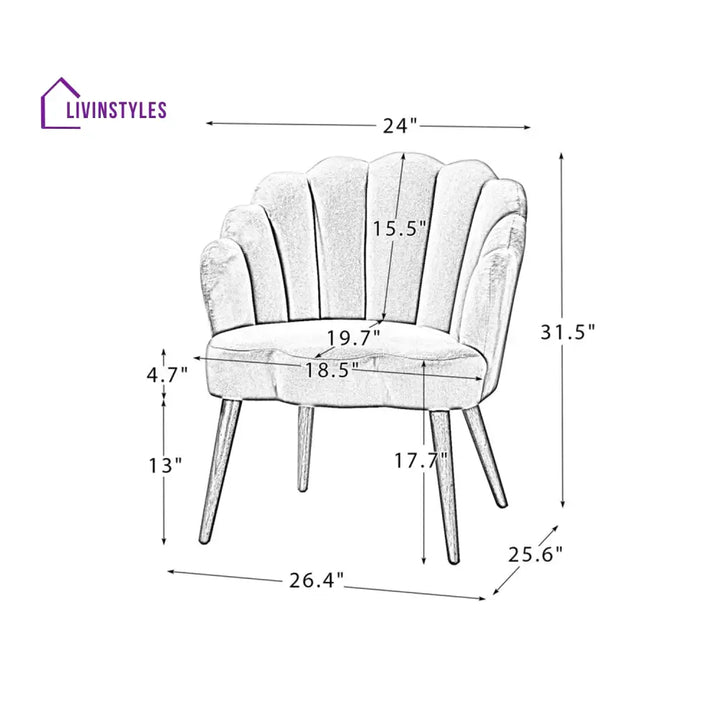 Luxurious Petal Design Velvet Chair Green Furniture