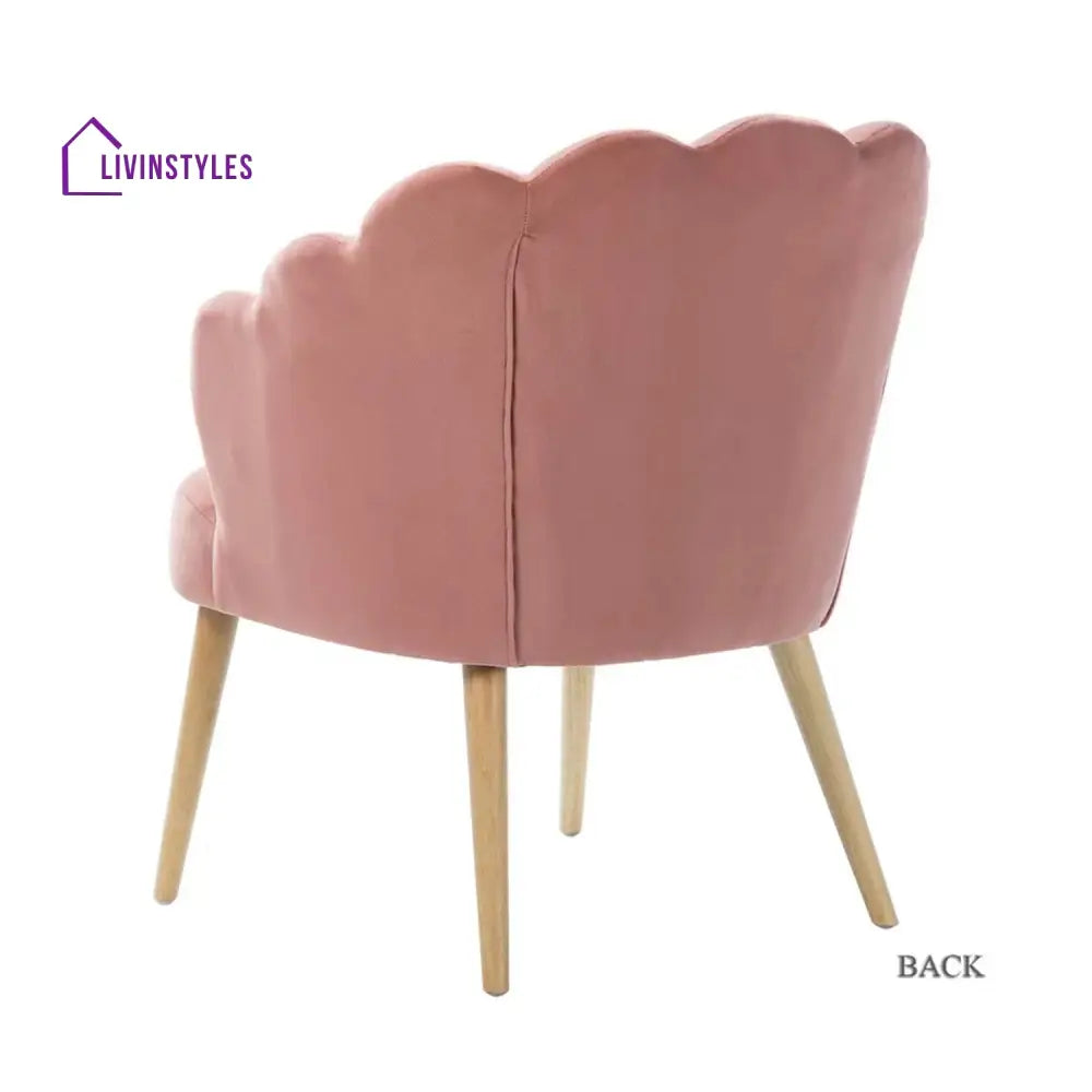 Luxurious Petal Design Velvet Chair Pink Furniture