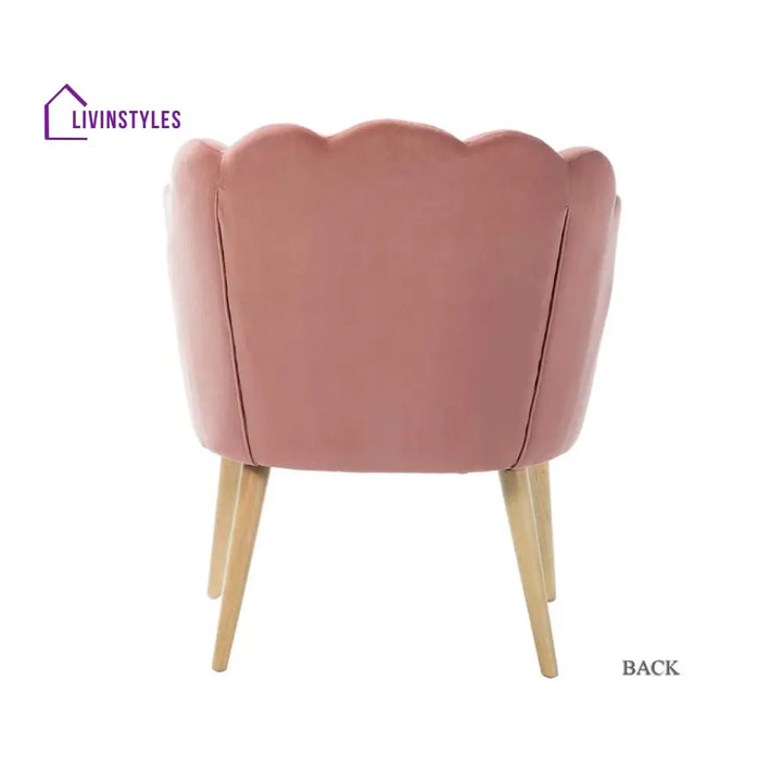 Luxurious Petal Design Velvet Chair Pink Furniture