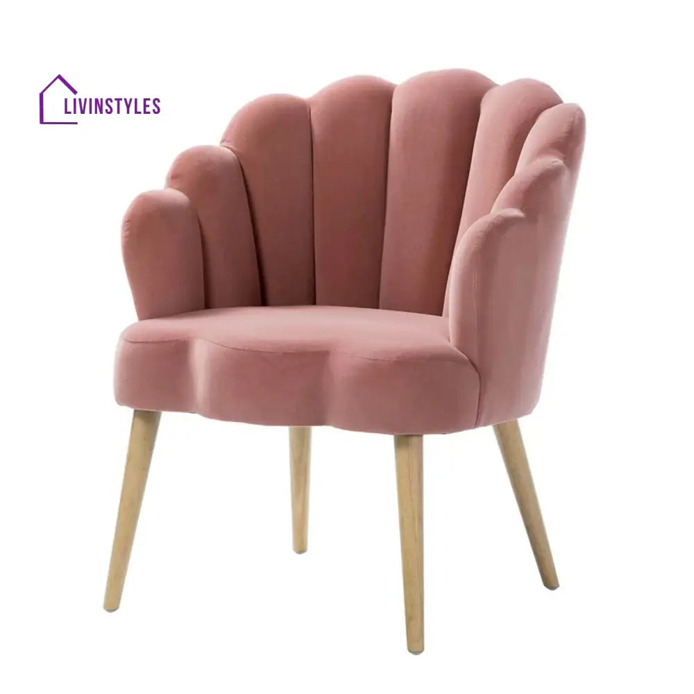 Luxurious Petal Design Velvet Chair Pink Furniture