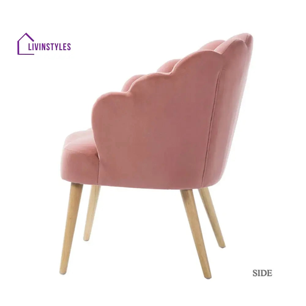 Luxurious Petal Design Velvet Chair Pink Furniture