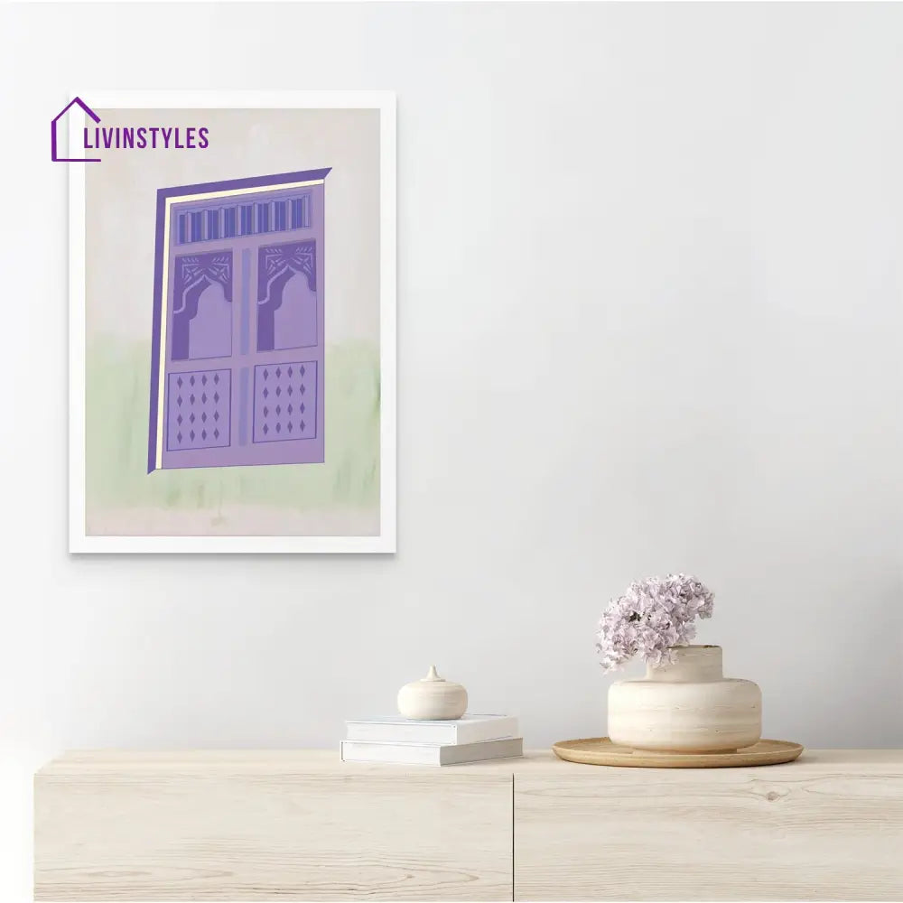 Luxurious Purple Window Canvas Wall Painting