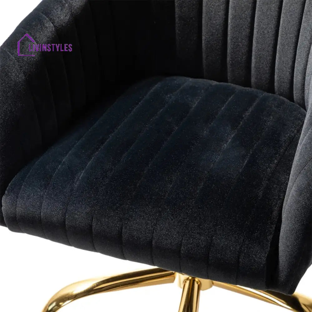 Luxurious Velvet Office Designer Chair Black Furniture