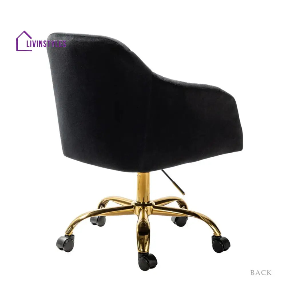 Luxurious Velvet Office Designer Chair Black Furniture