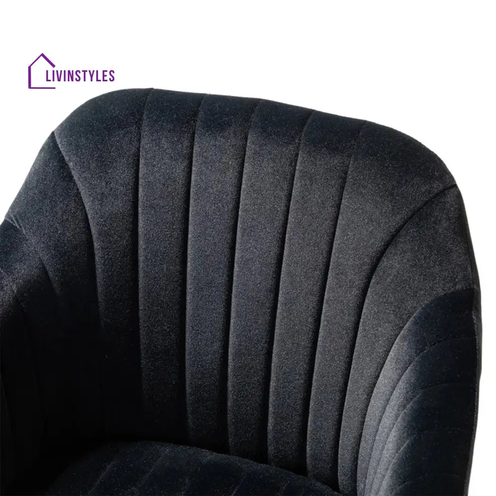 Luxurious Velvet Office Designer Chair Black Furniture