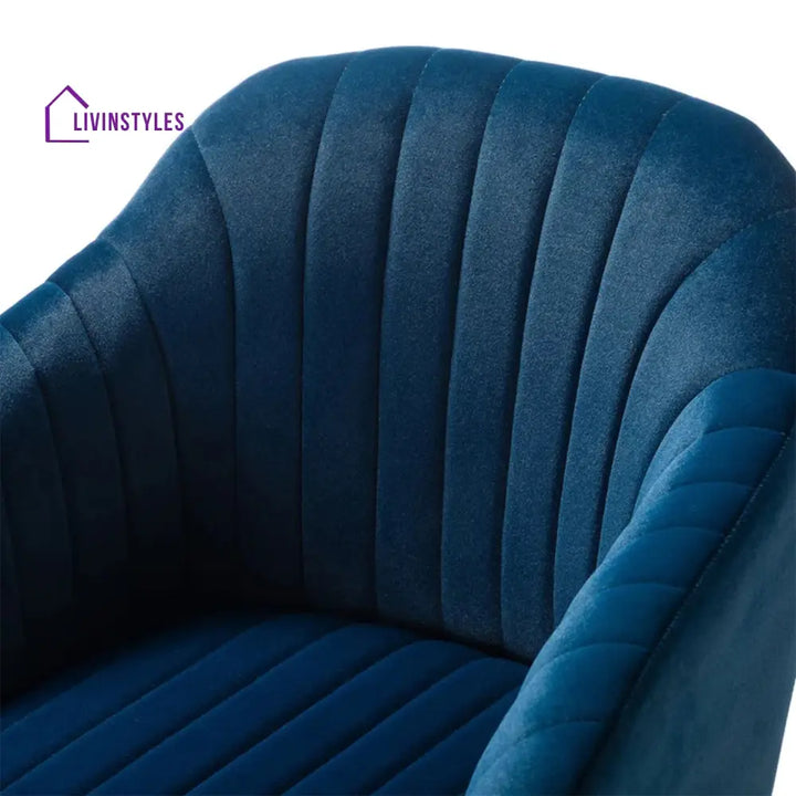 Luxurious Velvet Office Designer Chair Blue Furniture