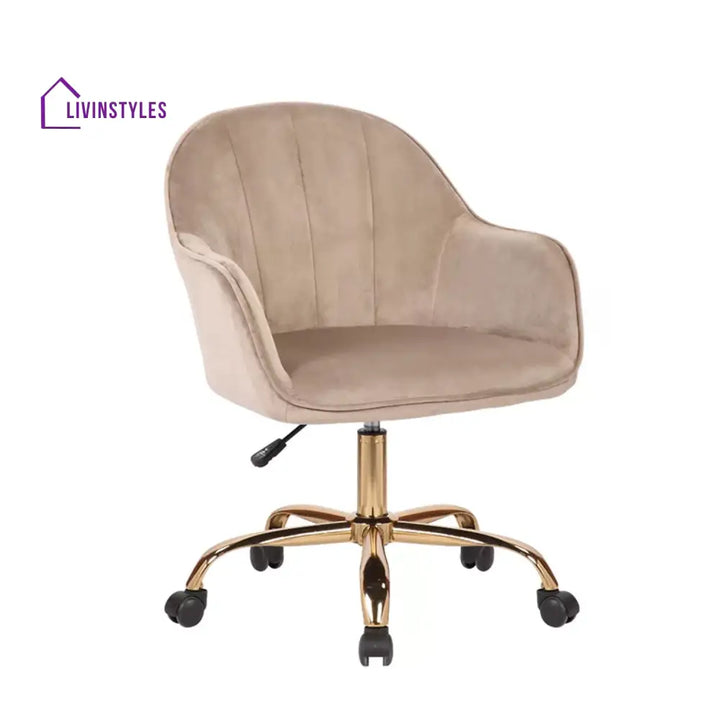 Luxury Tufted Office Chair Mobility Brown Furniture