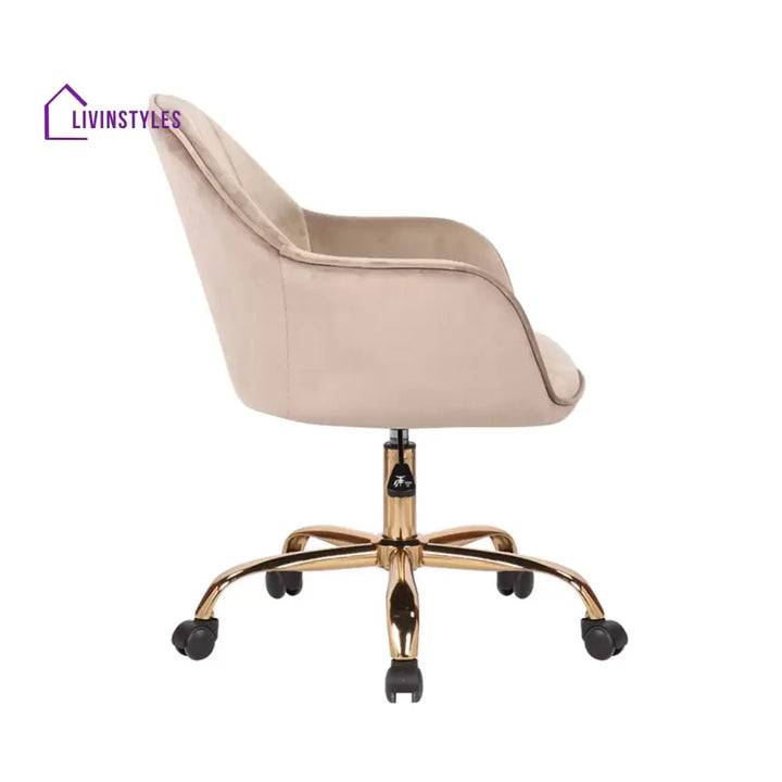 Luxury Tufted Office Chair Mobility Brown Furniture