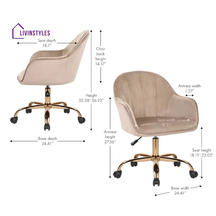 Luxury Tufted Office Chair Mobility Brown Furniture