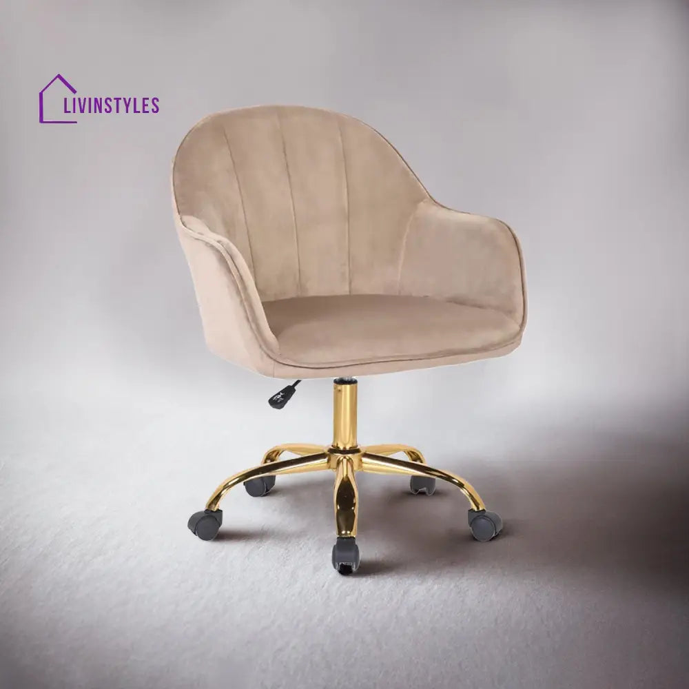 Luxury Tufted Office Chair Mobility Brown Furniture