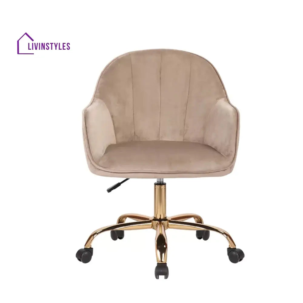 Luxury Tufted Office Chair Mobility Brown Furniture