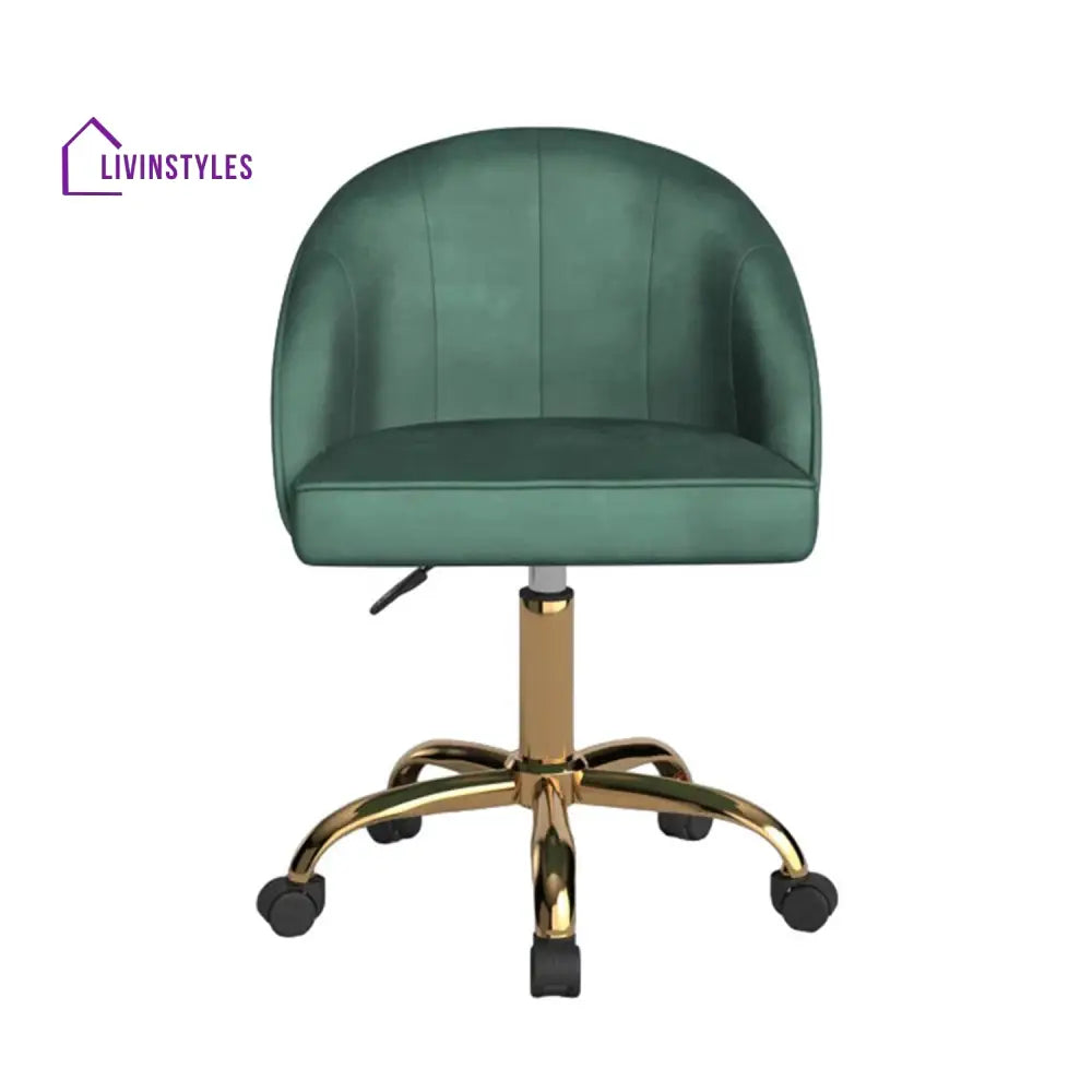 Luxury Tufted Office Chair With Wheels Green Furniture