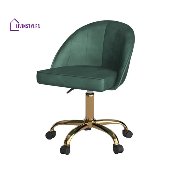 Luxury Tufted Office Chair With Wheels Green Furniture