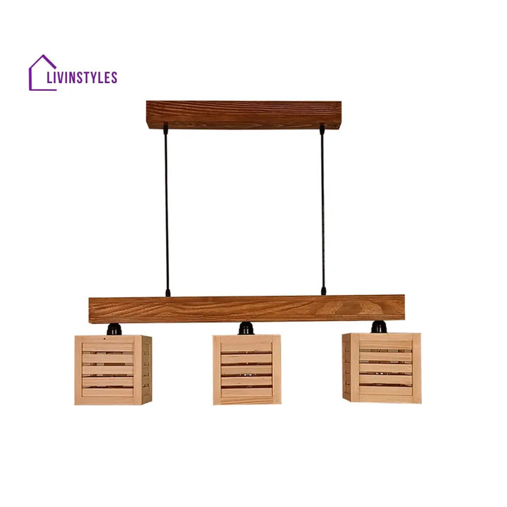 Lyon Beige & Brown Wooden Series Hanging Lamp Lamps