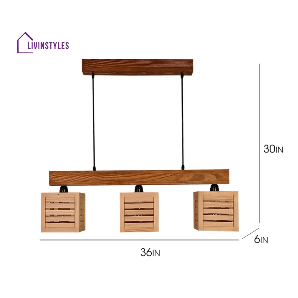 Lyon Beige & Brown Wooden Series Hanging Lamp Lamps