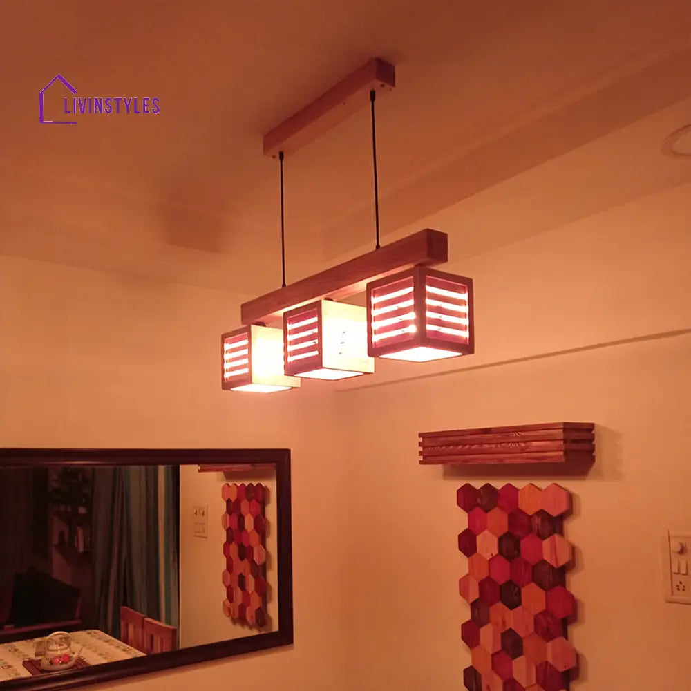 Lyon Beige Wooden Series Hanging Lamp Lamps