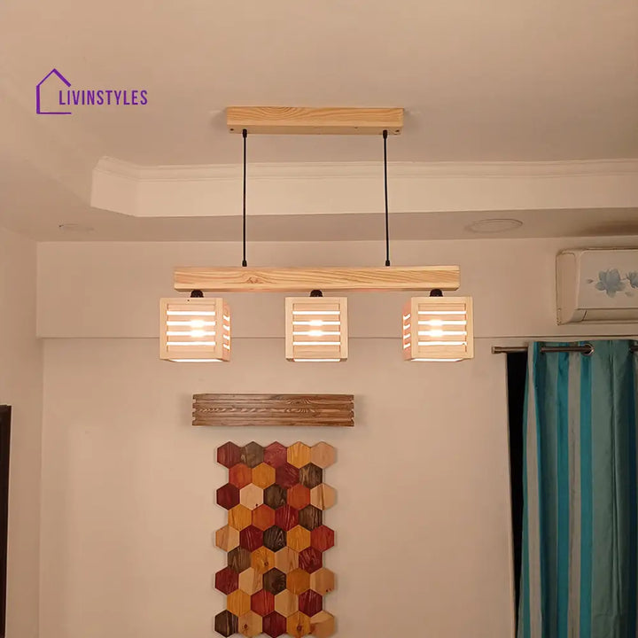 Lyon Beige Wooden Series Hanging Lamp Lamps