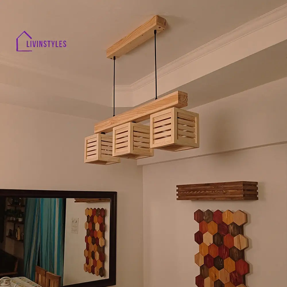 Lyon Beige Wooden Series Hanging Lamp Lamps