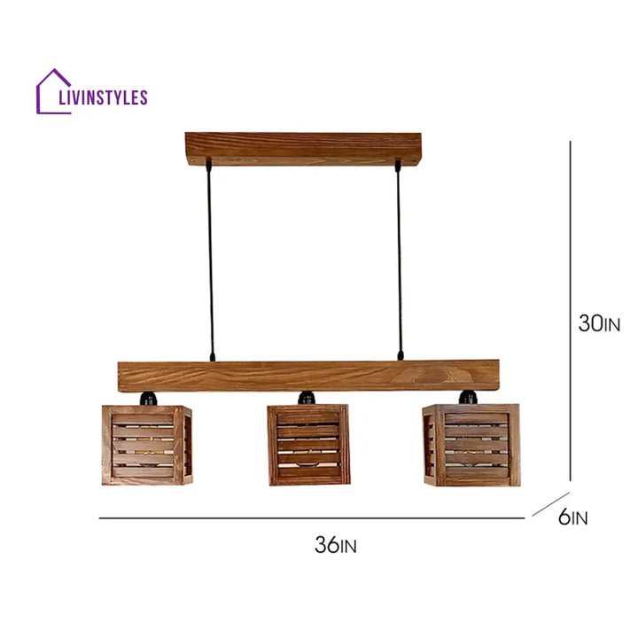 Lyon Brown Wooden Series Hanging Lamp Lamps