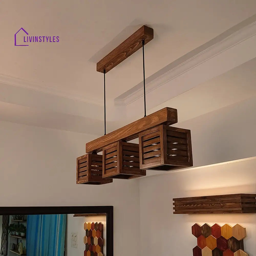 Lyon Brown Wooden Series Hanging Lamp Lamps