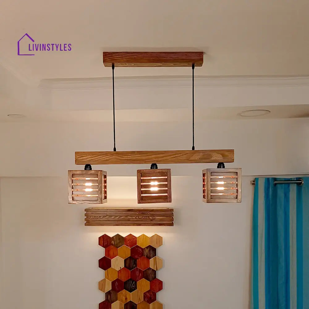 Lyon Brown Wooden Series Hanging Lamp Lamps