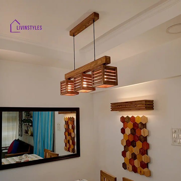 Lyon Brown Wooden Series Hanging Lamp Lamps