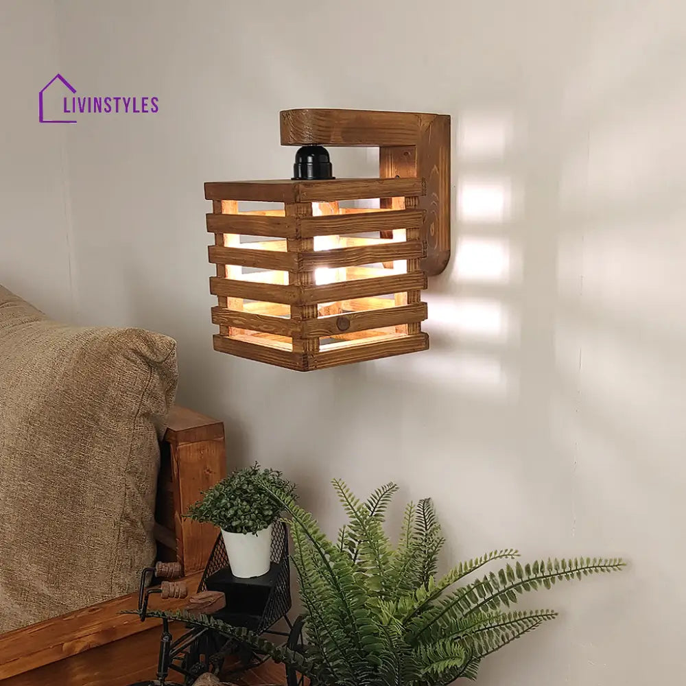 Lyon Brown Wooden Wall Light Lights