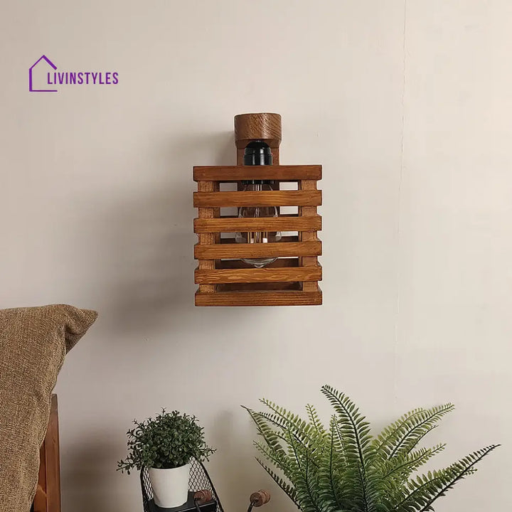 Lyon Brown Wooden Wall Light Lights