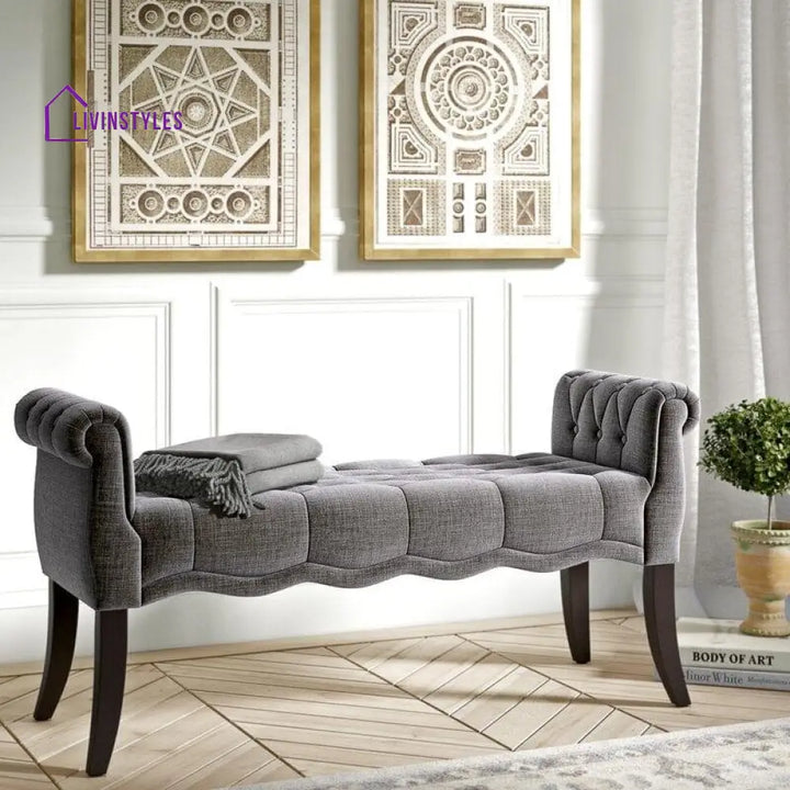 Maanvi Upholstery Bench Gray