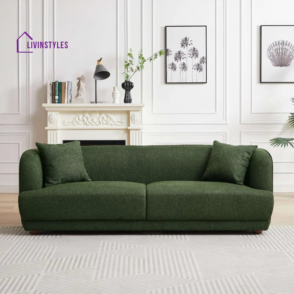 Madan Green Three Seater Sofa For Living Room