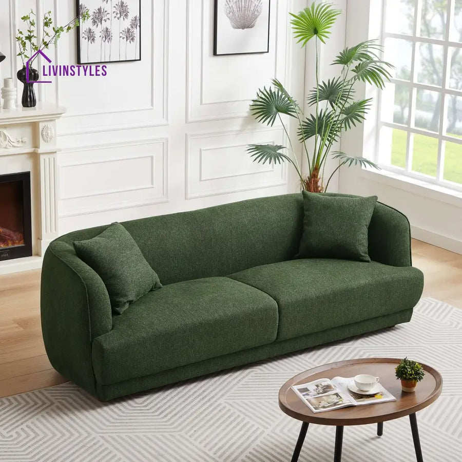 Madan Green Three Seater Sofa For Living Room