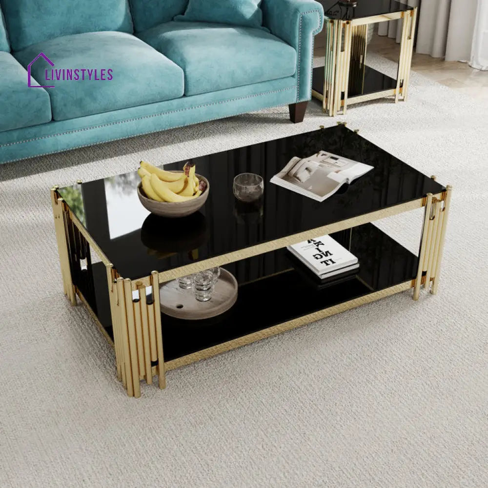 Madhavi Marble Top Metal Coffee Table