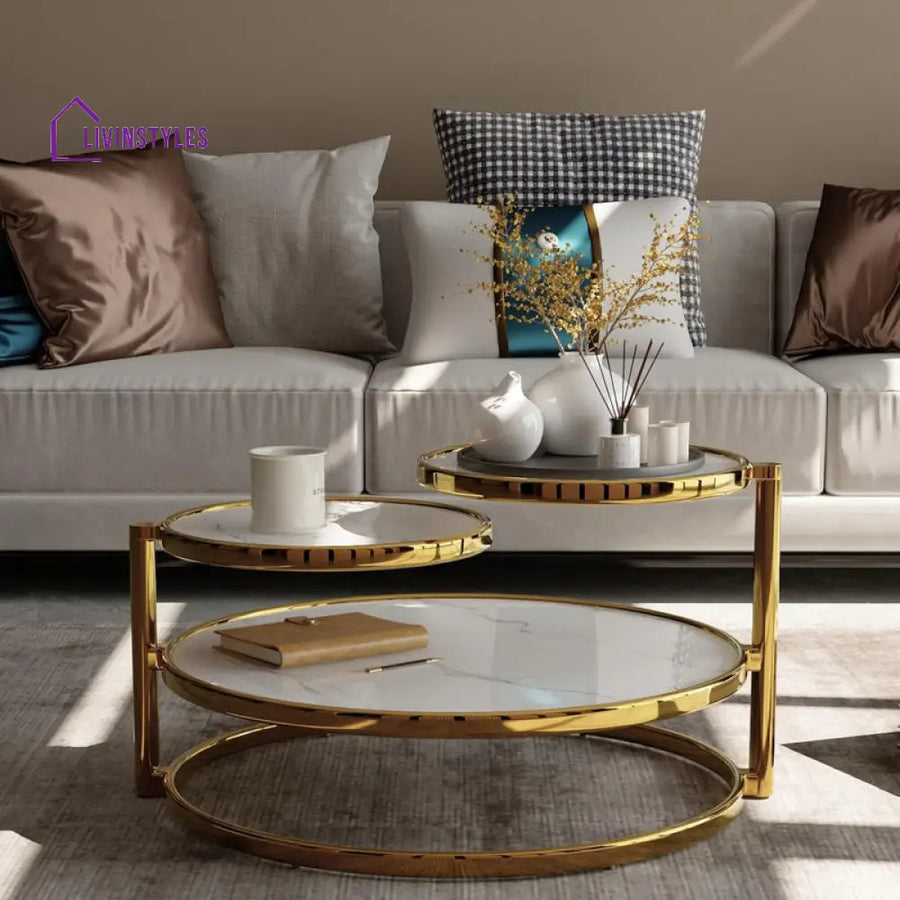 Madhavi Stainless Steel Coffee Table For Living Room