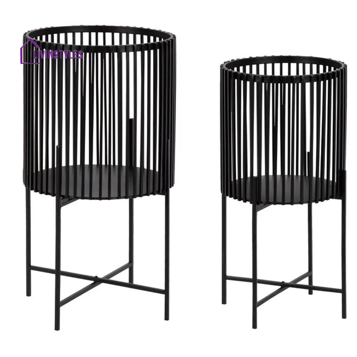 Mahima Metal Black Plant Stand For Balcony