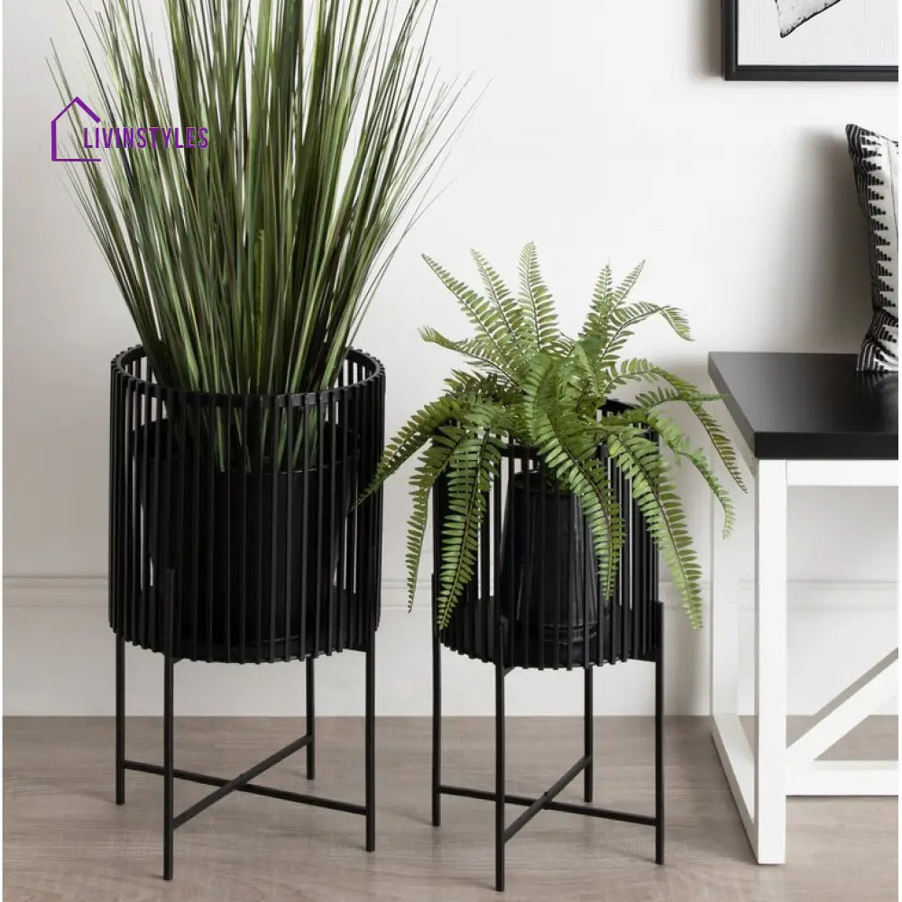 Mahima Metal Black Plant Stand For Balcony