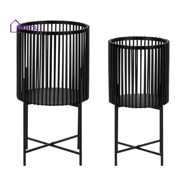 Mahima Metal Black Plant Stand For Balcony