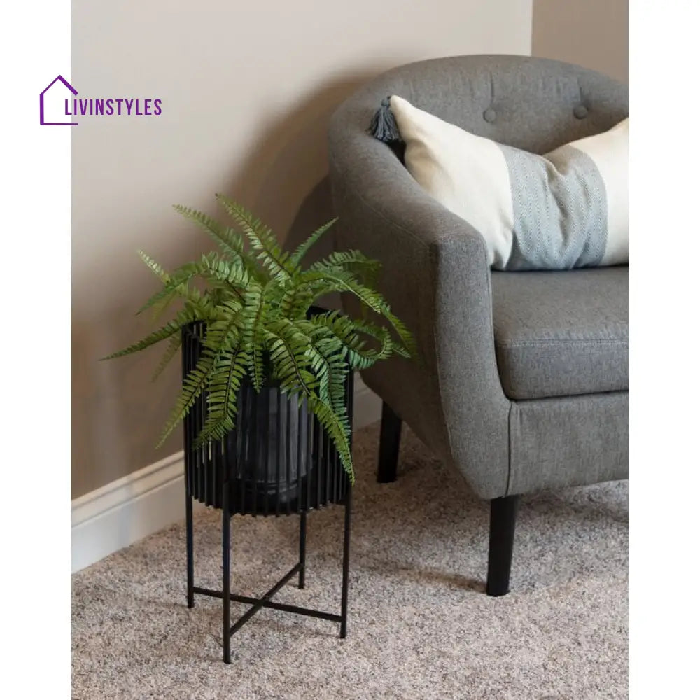 Mahima Metal Black Plant Stand For Balcony