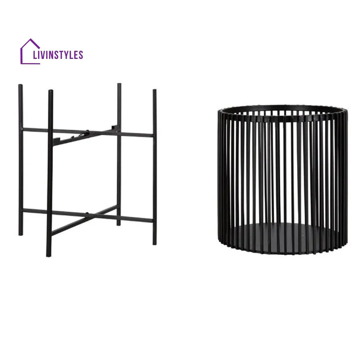 Mahima Metal Black Plant Stand For Balcony