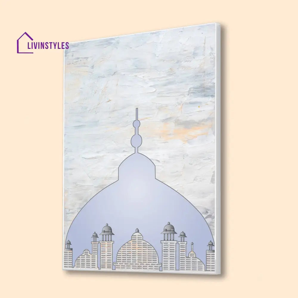 Majestic Dome Against Blue Sky Wall Painting 16 X 20 Inch / Canvas White Floating Frame