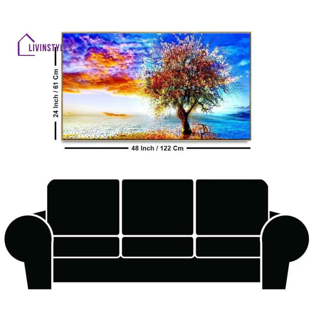 Majestic Ocean Tree Wall Art Painting