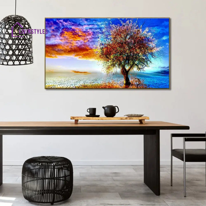 Majestic Ocean Tree Wall Art Painting