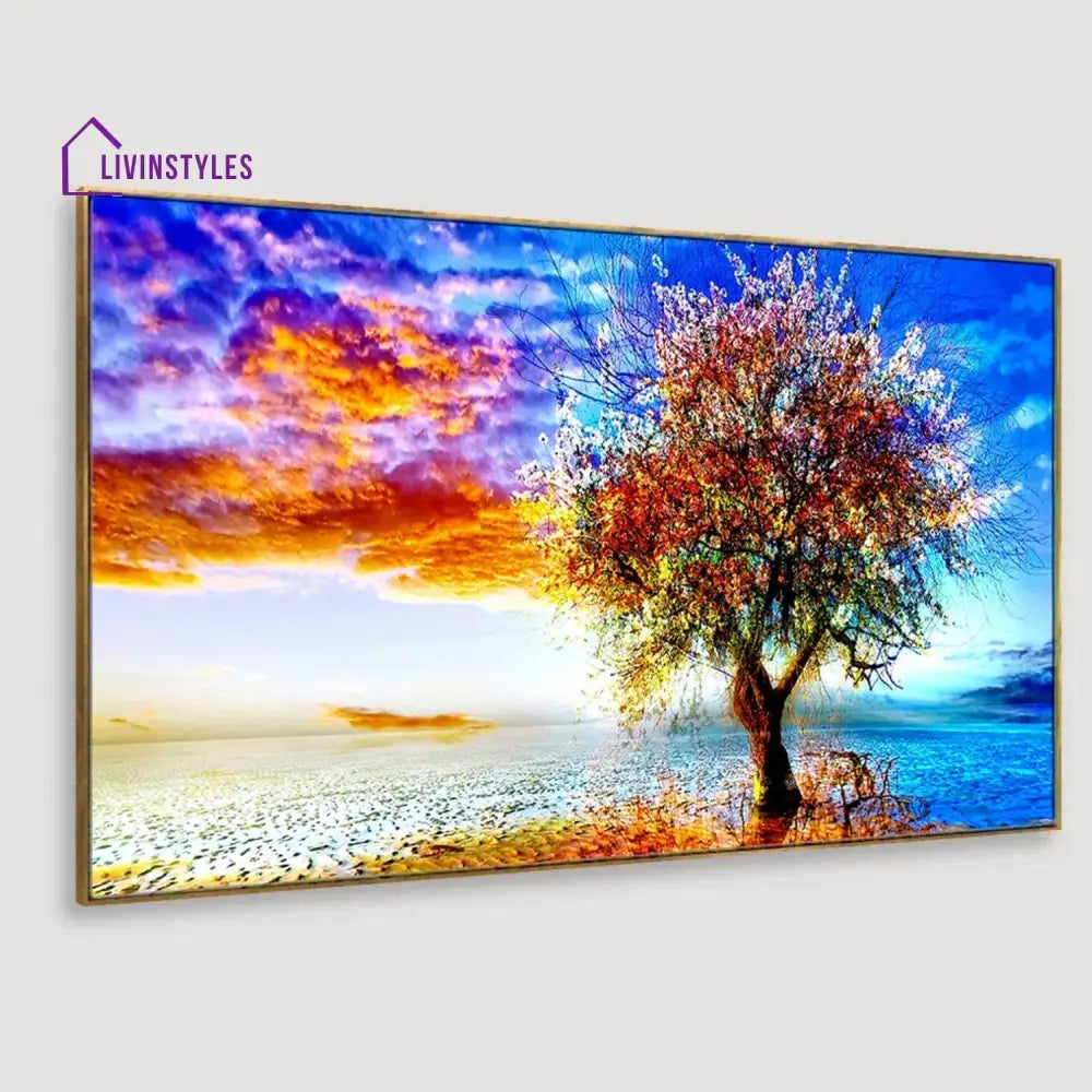 Majestic Ocean Tree Wall Art Painting