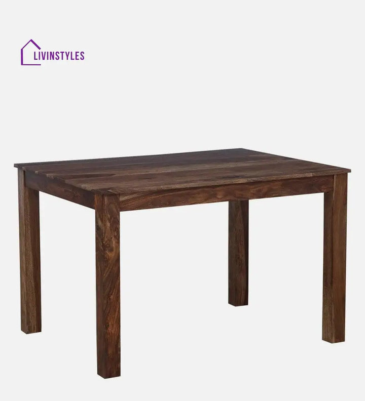 Makar Sheesham Wood 4 Seater Dining Set In Teak Finish Dining Room